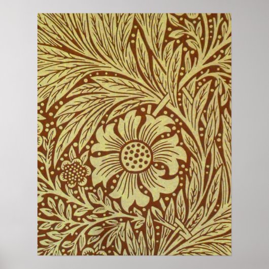 Poster William Morris Marigold Motif de fleurs antiques (Devant)