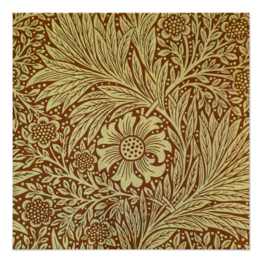 Poster William Morris Marigold Motif de fleurs antiques (Devant)