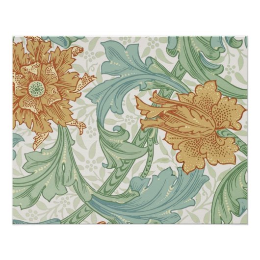 Poster William Morris modèle floral à tige unique (Devant)