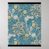 Poster William Morris, motif Art nouveau, algues, bleu, f (Devant)