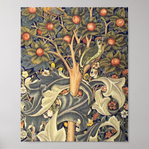 Poster William Morris Motif Woodpecker