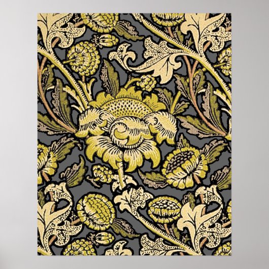 Poster William Morris Papier peint floral Wey (Devant)