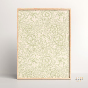 Poster William Morris Pavot à couronne verte Nature Vinta