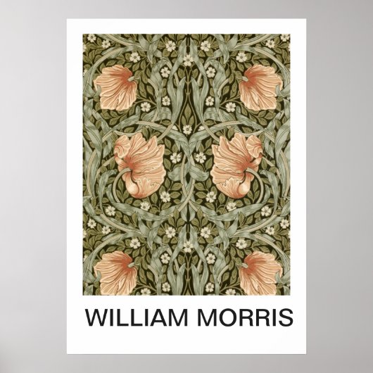 Poster - William Morris Peach Floral Print (Devant)
