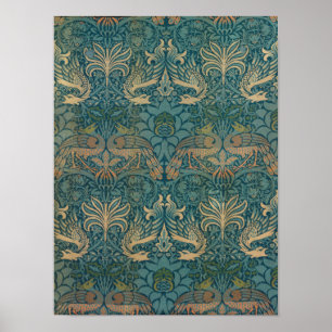 Poster William Morris Peacock and Dragon Textile Design