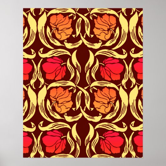 Poster William Morris Pimpernel, Rust Orange et Brown (Devant)