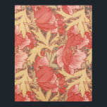Poster William Morris Poppies Floral Art<br><div class="desc">Poppies Floral Art Nouveau Pattern Watercolor Painting inspired by William Morris.</div>