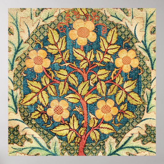 Poster William Morris Rose Wreath (Devant)
