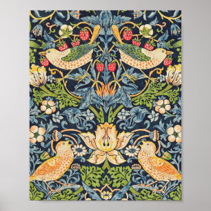 Poster William Morris Strawberry Thief Floral Pattern
