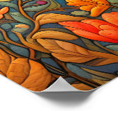 Poster William Morris Style motif floral dans les couleur (Coin)