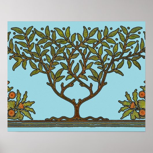 Poster William Morris Tree Frieze Fond d'écran floral (Devant)