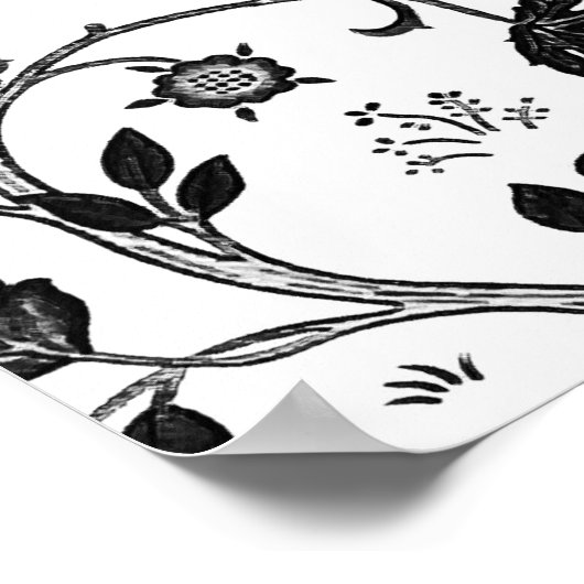 Poster William Morris Tree of Life Pattern, Black & White (Coin)