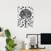 Poster William Morris Tree of Life Pattern, Black & White (Bureau à domicile)