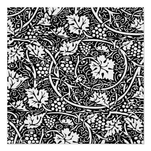 Poster William Morris Vin de raisin noir blanc (Devant)