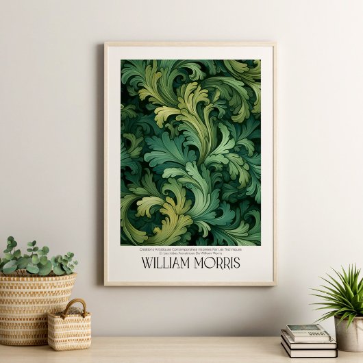 Poster William Morris Vintage Green Feuilles Botanique