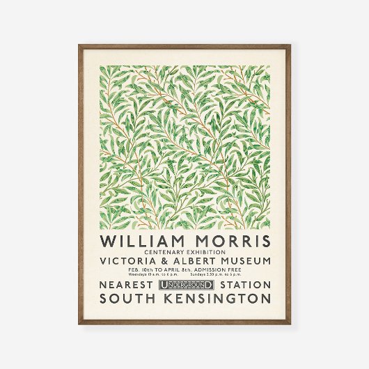 Poster William Morris Willow Bough Green Art Exposition