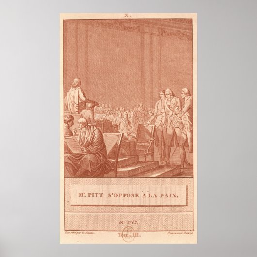 Poster William Pitt l'aîné s'oppose à la paix (Devant)