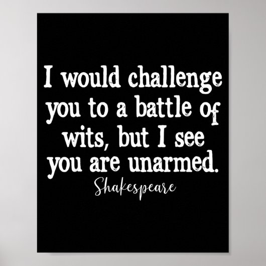 Poster William Shakespeare Battle Of Wits English Literat (Devant)