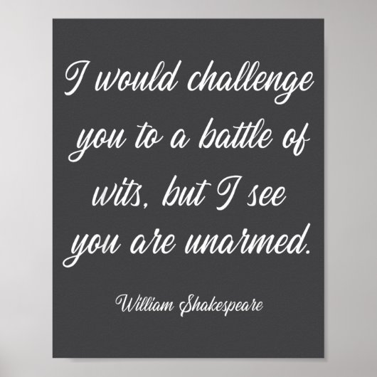 Poster William Shakespeare Battle Of Wits English Literat (Devant)