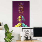 Poster William Shakespeare Citation : Certains Sont Nés G (Bureau à domicile)
