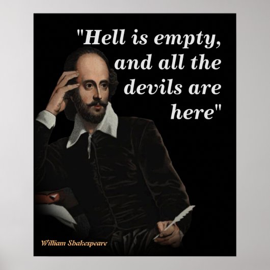 Poster William Shakespeare Citation Sur L'Enfer Et Les Di (Devant)
