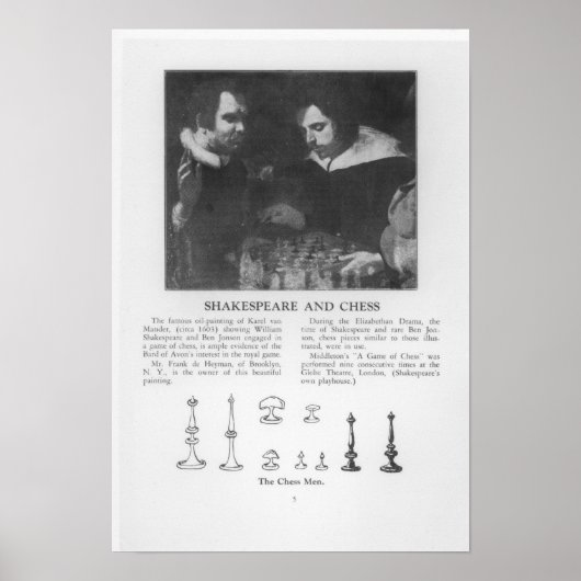 Poster William Shakespeare et Ben Jonson (Devant)