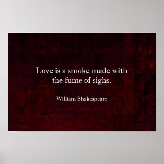 Poster William Shakespeare Romeo et Juliet LOVE Citation (Devant)