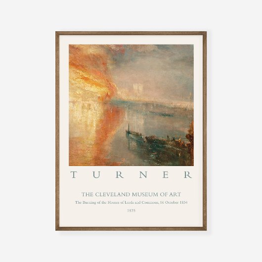 Poster William Turner Brûlent Maisons Lords Commons 1834