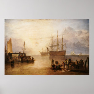 Poster William Turner - Le Couchage Du Soleil À Travers L