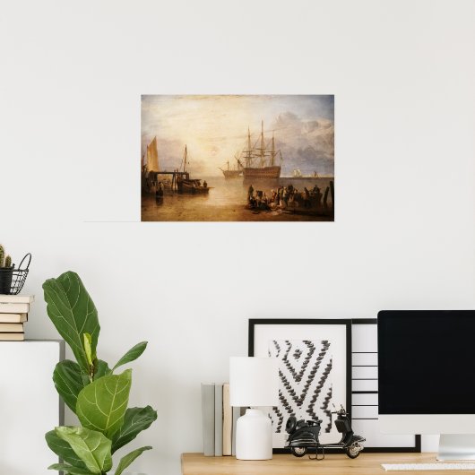 Poster William Turner - Le Couchage Du Soleil À Travers L (Bureau à domicile)