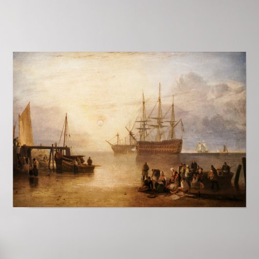 Poster William Turner - Le Soleil couchant à travers la v (Devant)