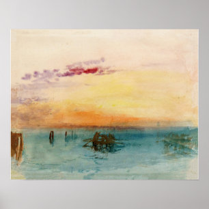 Poster William Turner - The Lagoon near Venice at Sunset