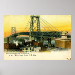 Poster Williamsburg Bridge, New York, 1905 Vintage