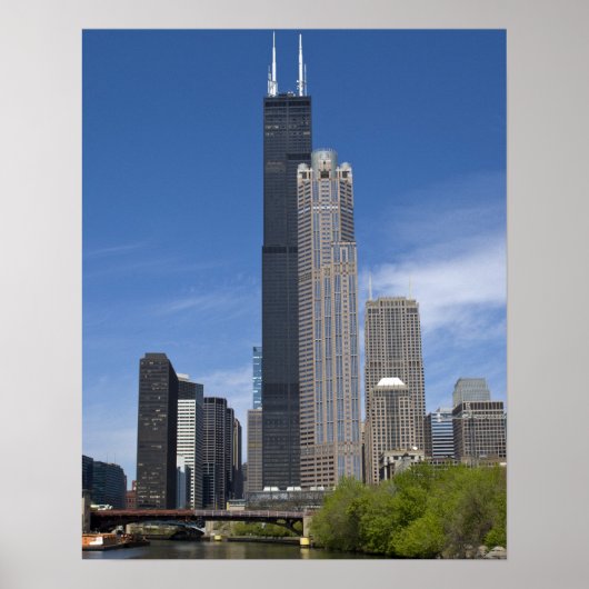 Poster Willis Tower (anciennement Sears Tower) se profile (Devant)