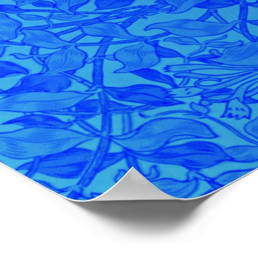 Poster Willliam Morris - Succès de miel en bleu (Coin)