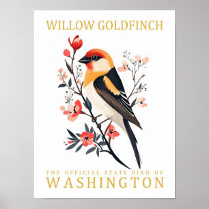 Poster Willow Goldfinch Bird de Washington Travel
