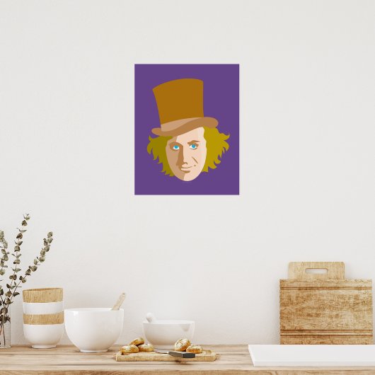 Poster Willy Wonka Stenciled Face Graphic (Cuisine)