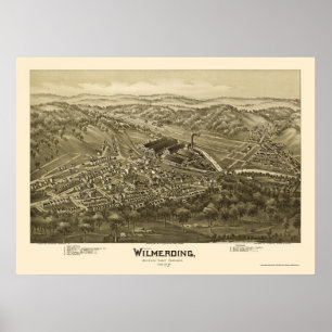 Poster Wilmerding, carte panoramique de PA - 1897