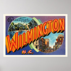 Poster Wilmington #2 North Carolina NC Carte postale Vint