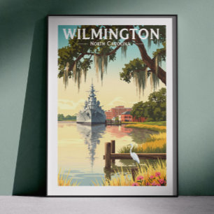 Poster Wilmington Caroline du Nord vintage