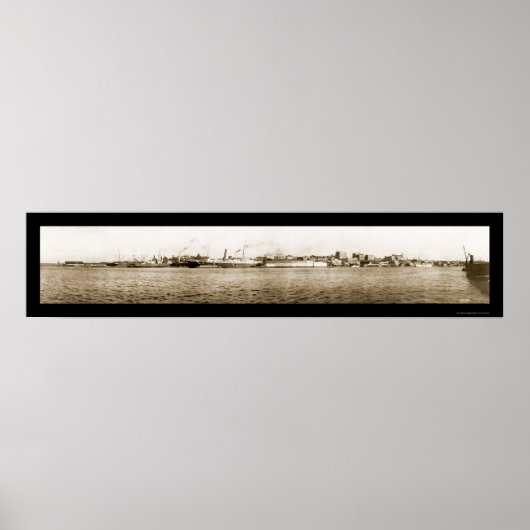 Poster Wilmington NC Water Photo 1918 (Devant)