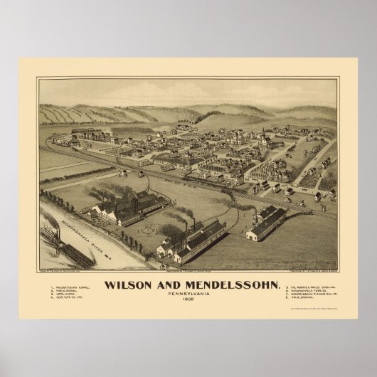 Poster Wilson & Mendelssohn, PA Carte panoramique - 1902 (Devant)