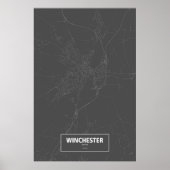 Poster Winchester, Angleterre (blanc sur noir) (Devant)