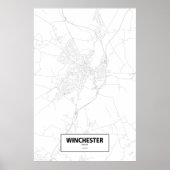 Poster Winchester, Angleterre (noir sur blanc) (Devant)