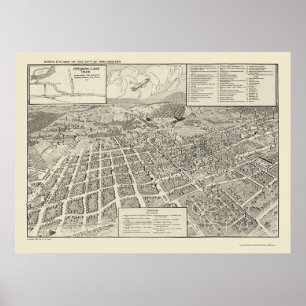 Poster Winchester, carte panoramique de VA - 1926