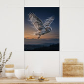 Poster Wind Owl Twilight Sky (Cuisine)