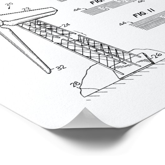 Poster Wind Turbine Rotor 1990 Patent Art White Paper (Coin)