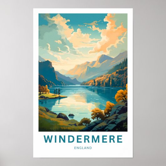 Poster Windermere England Travel Print (Devant)