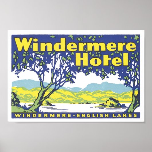 Poster Windermere Hotel Anglais Lakes (Devant)