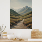 Poster Winding River Valley a Peaceful Mountain Landscape (Cuisine)